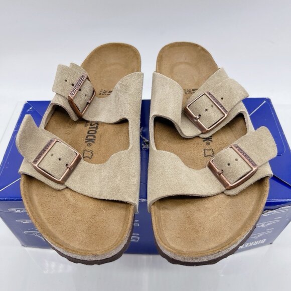 Birkenstock Arizona Sandal Taupe Suede EU 41 Womens US 10- 10.5 Regular - Picture 5 of 12